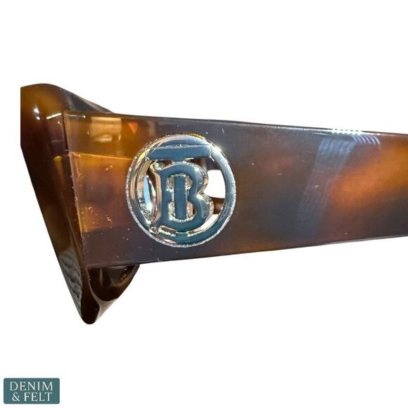 Burberry Daisy Light Havana Brown Tortoise Polarized Logo Sunglasses 51mm Italy - Picture 8 of 16